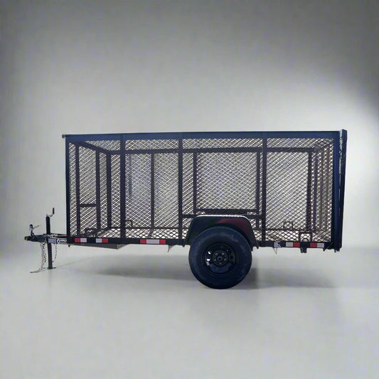 5x10 Straight Deck Utility Trailer 4ft Mesh Sides 3500lb Axle image 0