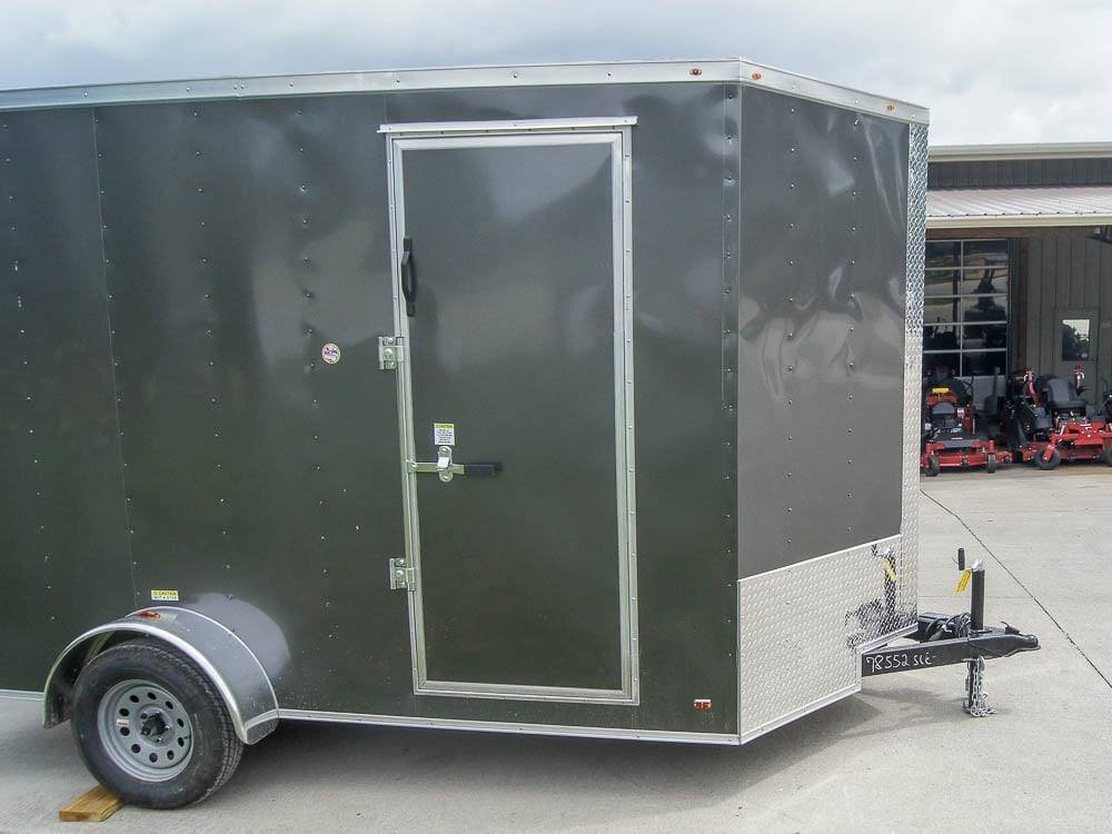 7x12 Charcoal V-Nose Custom Enclosed Trailer 3500lb Axle with Brake Storage image 2