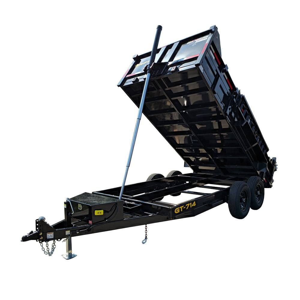 7x14 Telescopic Dump Trailer with 2ft Sides (2) 7K Axles image 0