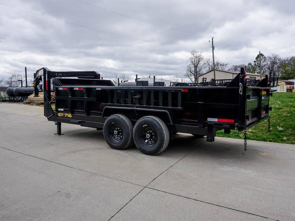 Hydraulic 7'x16' 2ft Side Gooseneck Dump Trailer (2) 7K Axles image 5