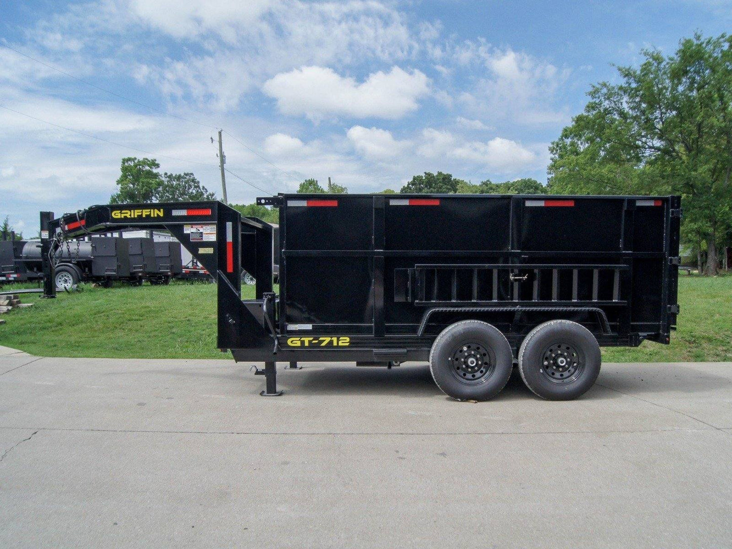 7x12 Gooseneck Hydraulic Dump Trailer with 4ft Side (2) 6K Axles image 3