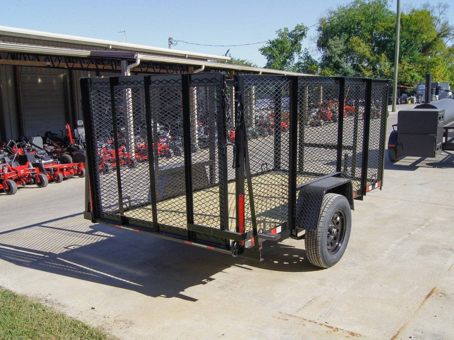 5x10 Straight Deck Utility Trailer 4ft Mesh Sides 3500lb Axle image 5