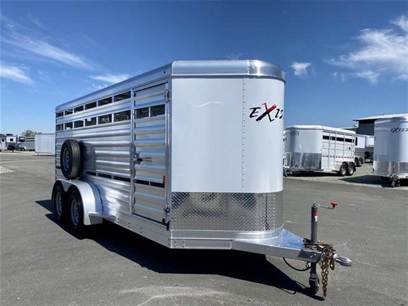 2024 Exiss Exhibitor Mini 615 Bumper Pull Stock Trailer, 8 pens image 1