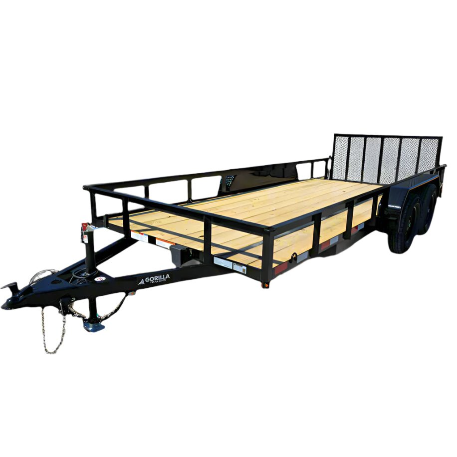 6'4" x 16 Utility Trailer Double Axle Dovetail With Gate Powder Coated (2) 3500lb Axles image 0