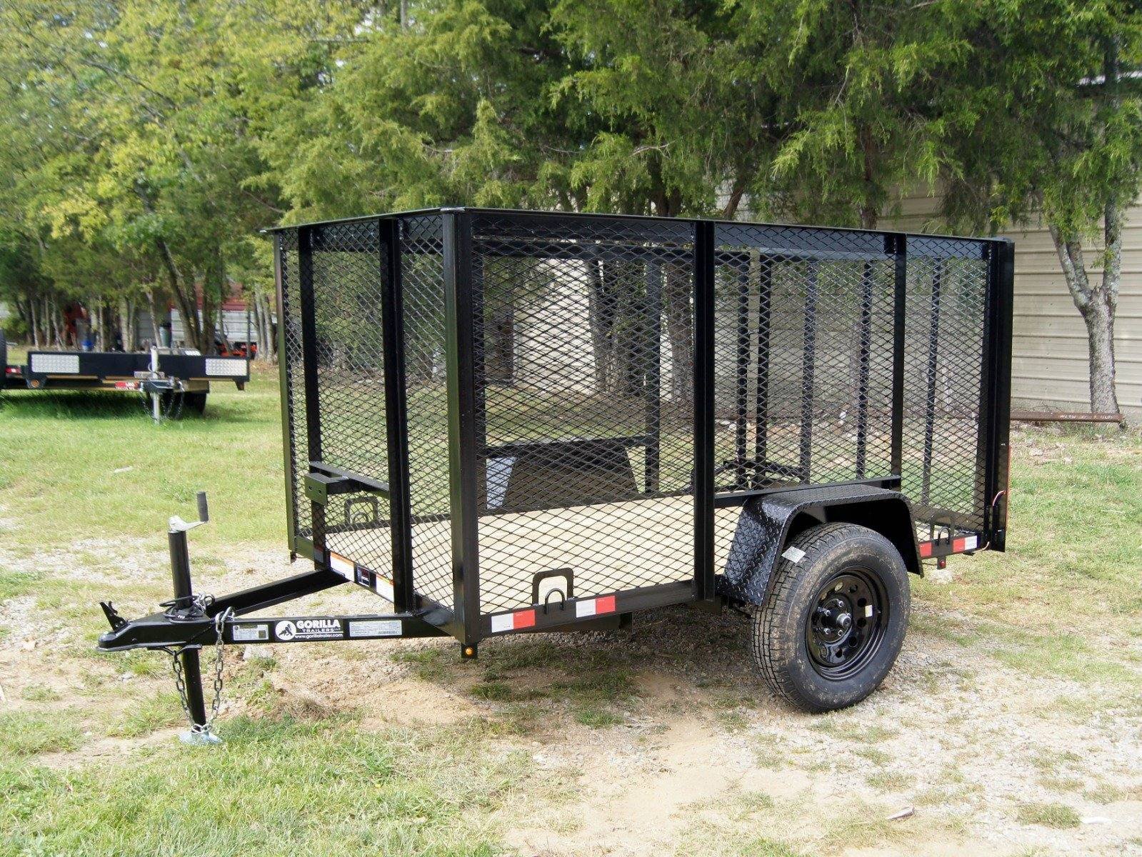 5x8 Straight Deck Utility Trailer with 4ft Mesh Side 3500lb Axle image 0