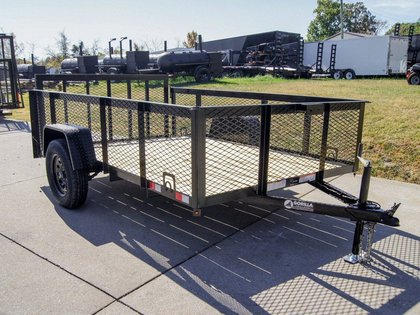 6.4x10 Dovetail Utility Trailer with 2ft Mesh Sides 3,500lb Axle image 0