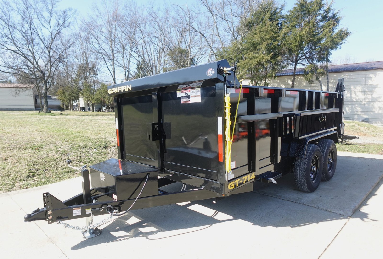 Hydraulic Dump Trailer 7x14 Landscape Equipment 3ft Sides image 0