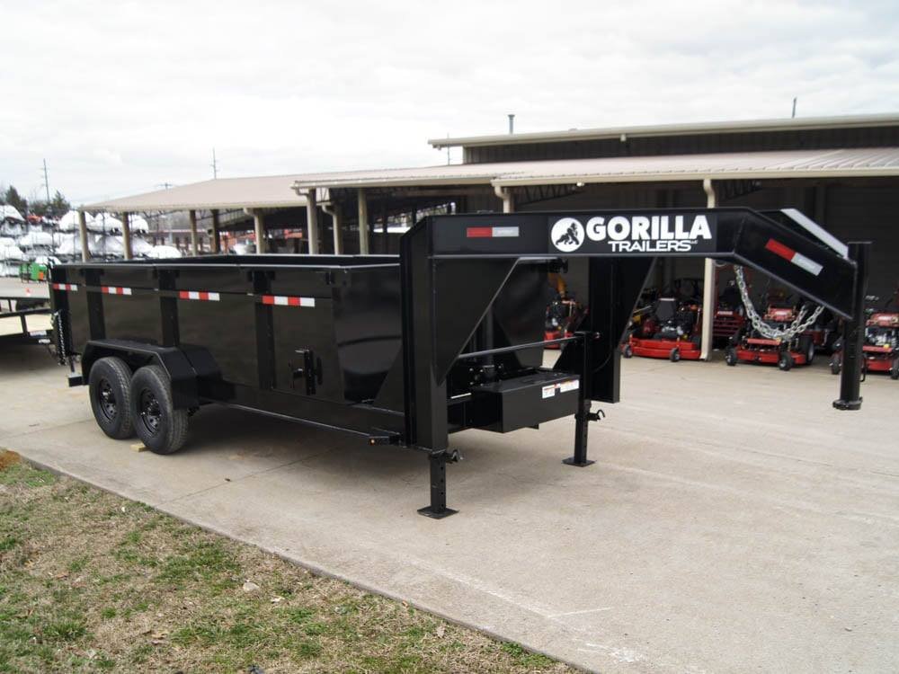 7x16 Gorilla Telescopic Gooseneck IBeam Dump Trailer 3ft Sides (2) 7K Axles image 11