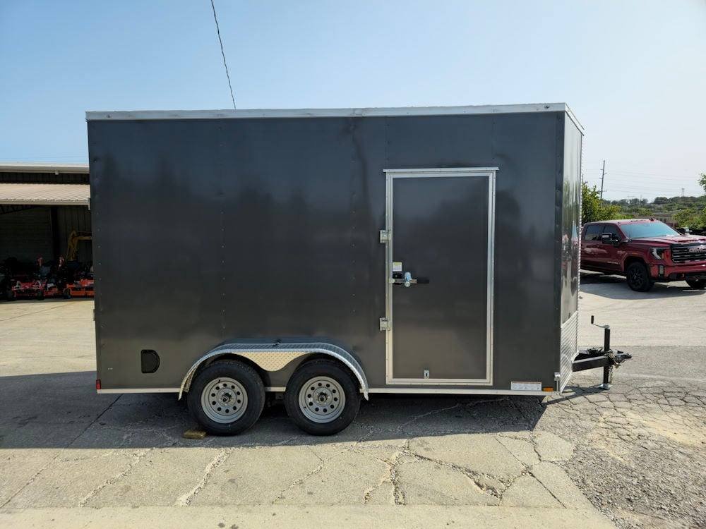 7' x 14' Charcoal Gray Enclosed Trailer 8ft Interior image 8
