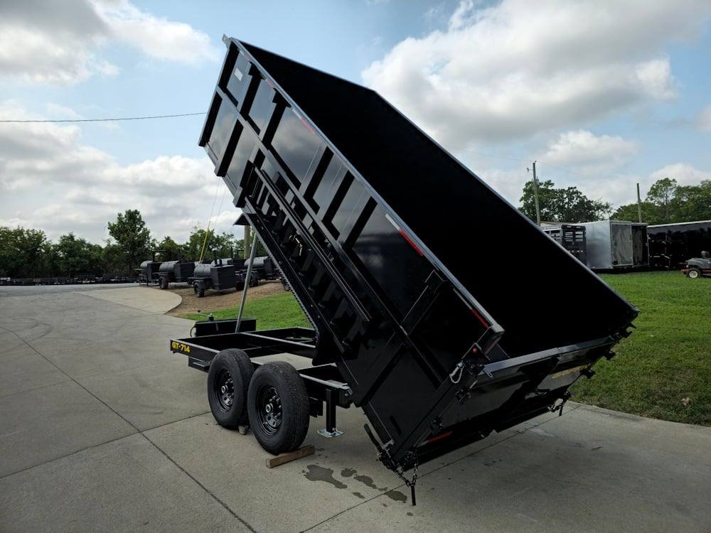 7x14 Telescopic Dump Trailer with 4ft Sides (2) 7K Axles image 22