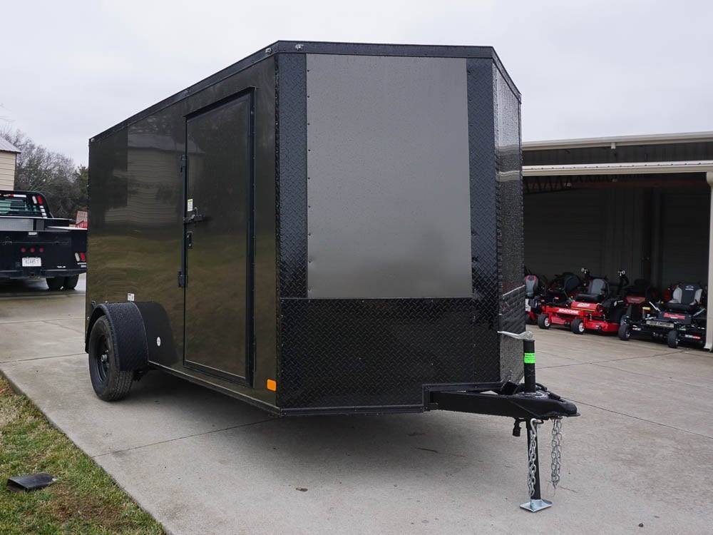7x12 Enclosed Trailer Charcoal V-Nose Blackout Package 3,500lb Axle Storage image 8