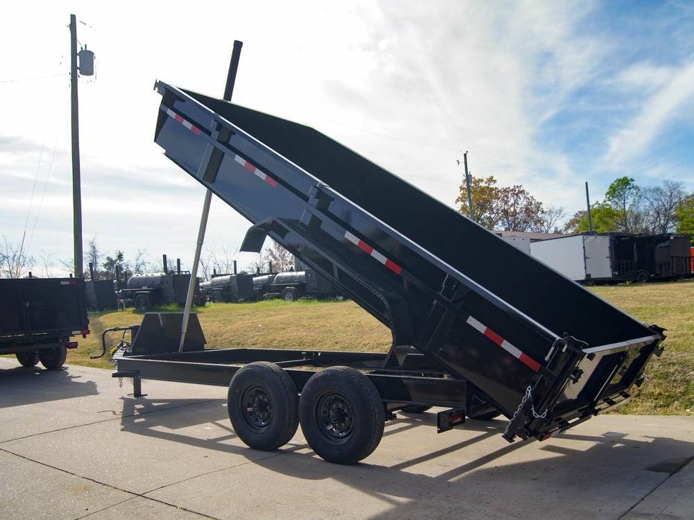 7x16 Gorilla Telescopic IBeam Dump Trailer with 2ft Sides (2) 7K Axles image 3