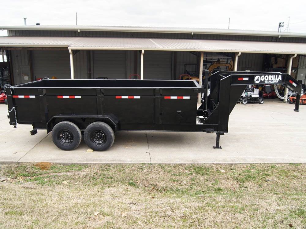 7x16 Gorilla Telescopic Gooseneck IBeam Dump Trailer 3ft Sides (2) 7K Axles image 9