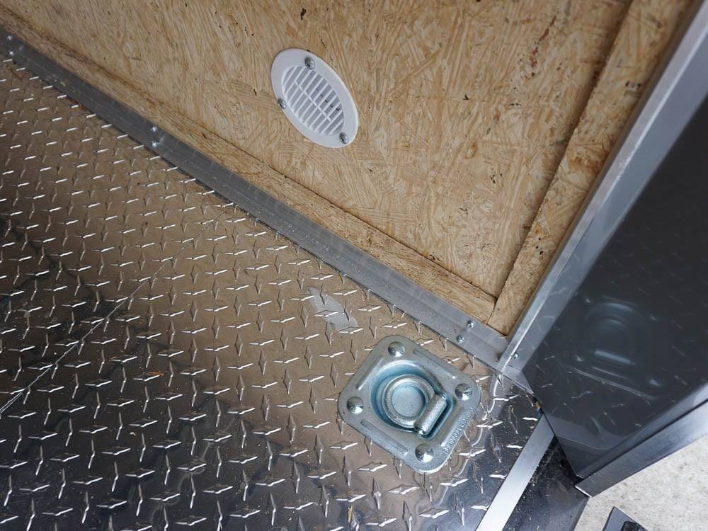 6' X 12' White Enclosed V-Nose Trailer with Diamond Plate Floor Storage image 15