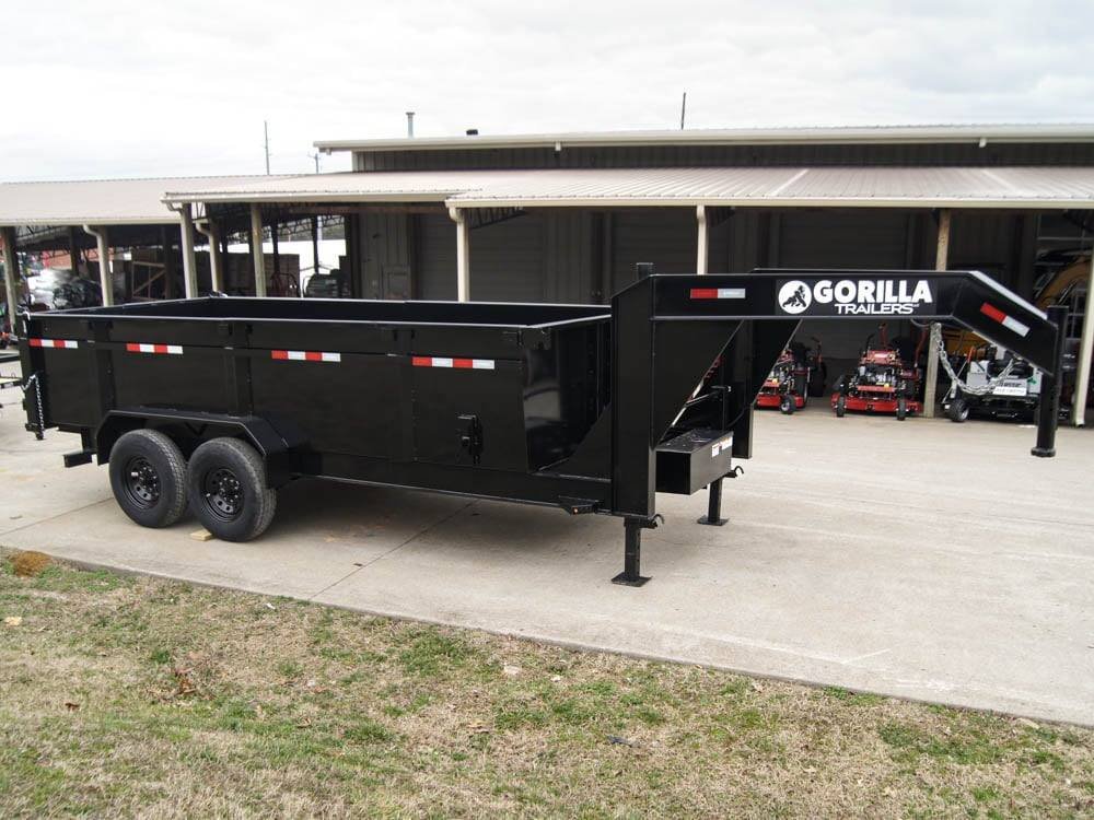7x16 Gorilla Telescopic Gooseneck IBeam Dump Trailer 3ft Sides (2) 7K Axles image 10