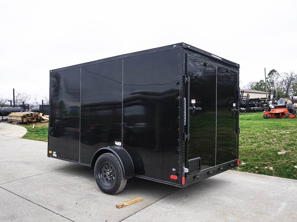 7x12 Enclosed Trailer Black V-Nose Blackout Package 3,500lb Axle Storage image 5