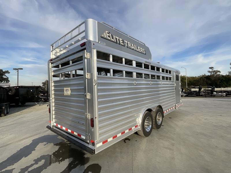 NEW 2024 Elite Trailers 5 Horse Stock Combo BP Horse Trailer image 3