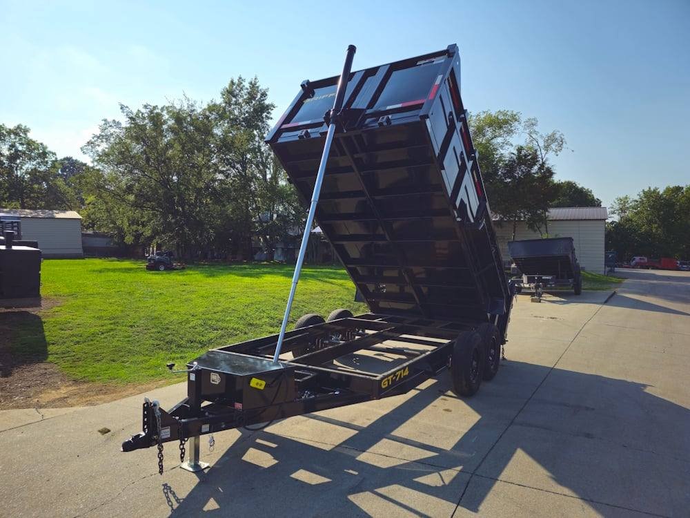 7x14 Telescopic Dump Trailer with 3ft Sides (2) 7K Axles image 12