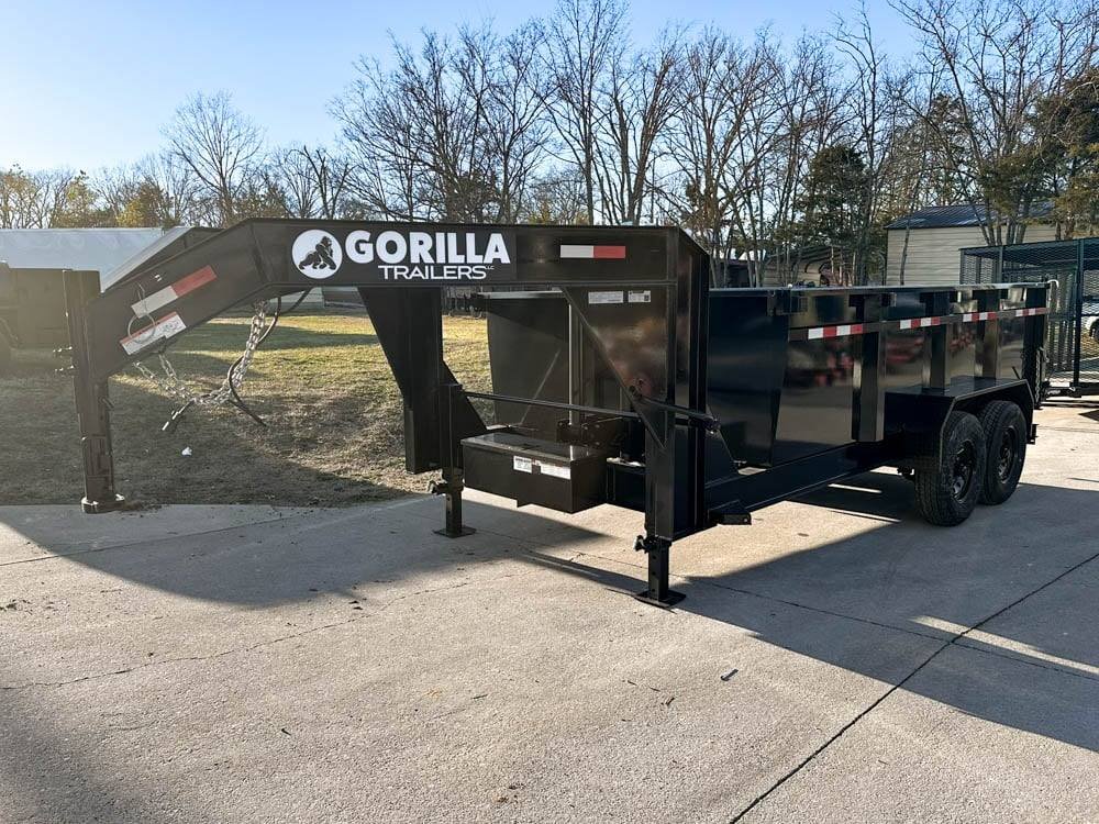7x14 Gorilla Telescopic Gooseneck IBeam Dump Trailer 3ft Sides (2) 7K Axles image 2