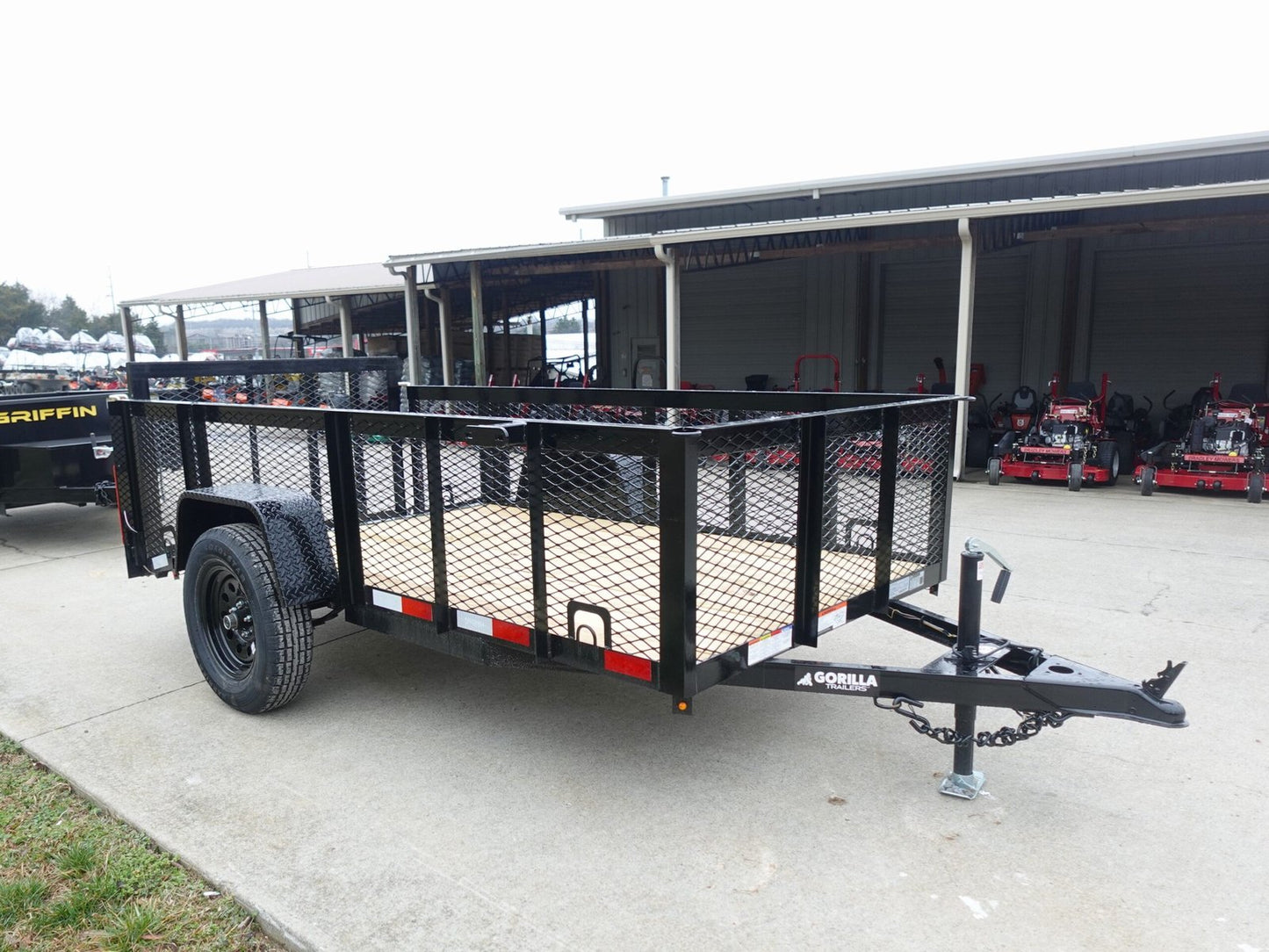 5x10 Dovetail Utility Trailer 2ft Mesh 3500lb Axle image 9