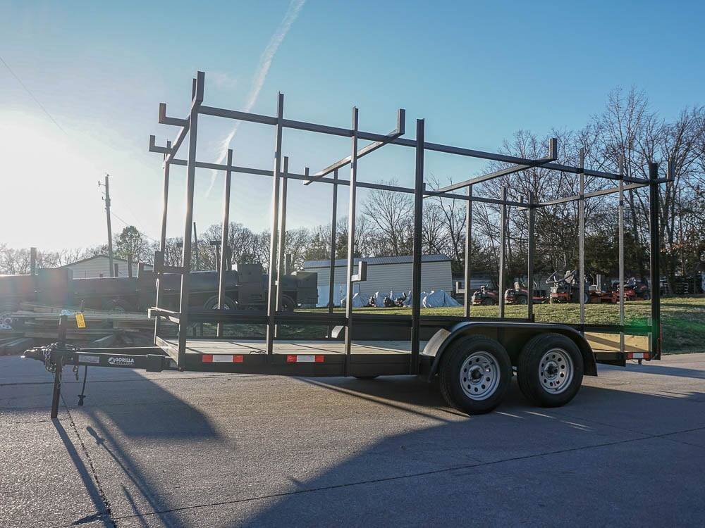 6.4 x 16 Straight Deck Tandem Axle Utility Trailer w/ 6ft Ladder Racks image 6