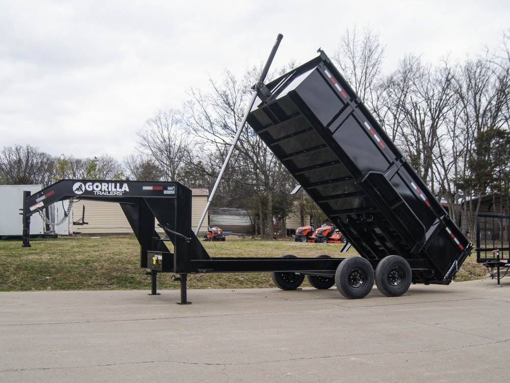 7x16 Gorilla Telescopic Gooseneck IBeam Dump Trailer 3ft Sides (2) 7K Axles image 24