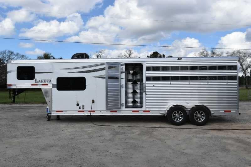 2018 Lakota Charger LQ Stock Trailer with 9′ Short Wall image 3