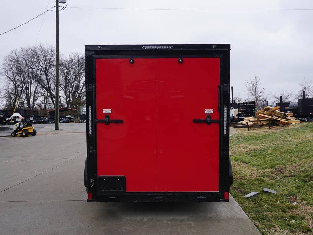 6x12 Enclosed Trailer Red V-Nose Blackout Package 3,500lb Axle Storage image 6
