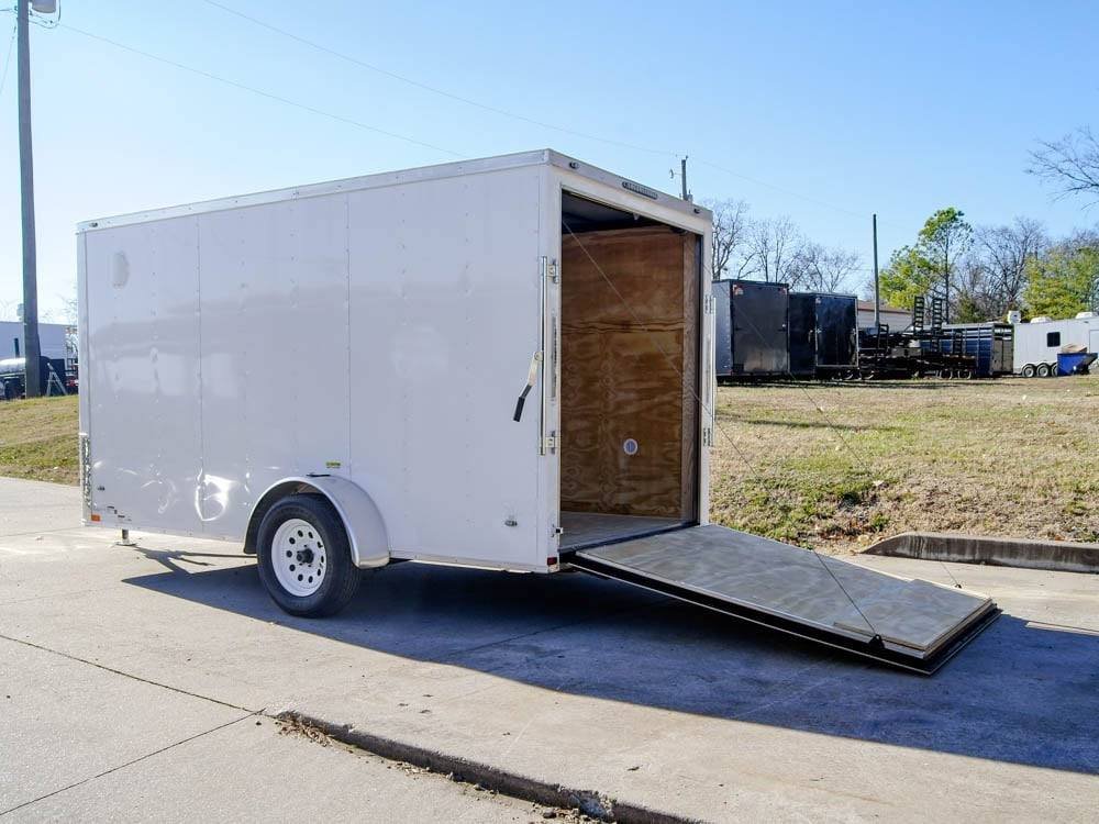 6x12 Flat Nose White Enclosed Trailer 3,500lb Axle image 9