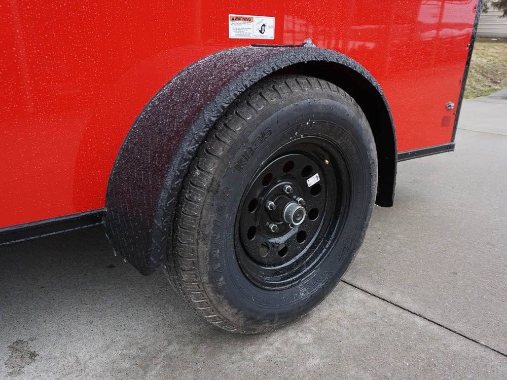 6x12 Enclosed Trailer Red V-Nose Blackout Package 3,500lb Axle Storage image 7