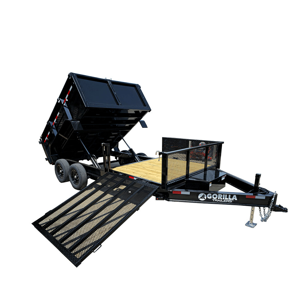7x16 IBeam Hybrid Hydraulic Dump Trailer with 3ft Sides (2) 6K Axles image 0