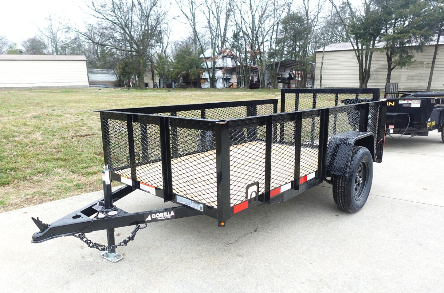 5x10 Dovetail Utility Trailer 2ft Mesh 3500lb Axle image 0