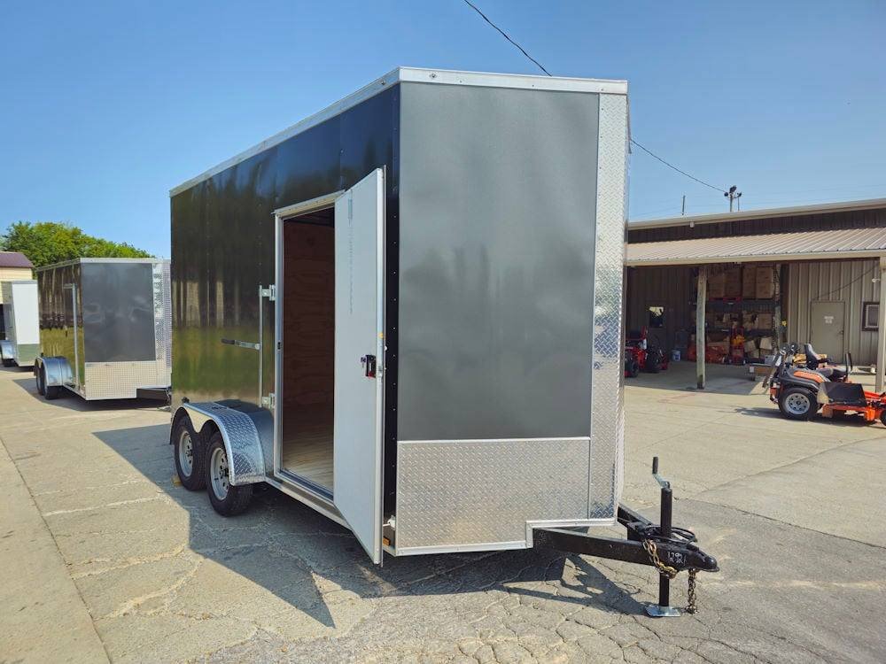7' x 14' Charcoal Gray Enclosed Trailer 8ft Interior image 13