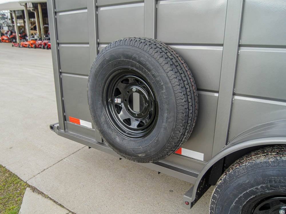 24ft Charcoal Gooseneck Livestock Trailer with Padded Floors (2) 7K Axles image 14