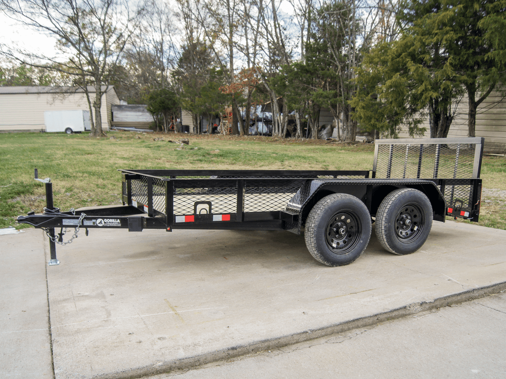 6.4x12 Dovetail Utility Trailer with 1ft Mesh Sides (2) 3,500lb Axles image 0