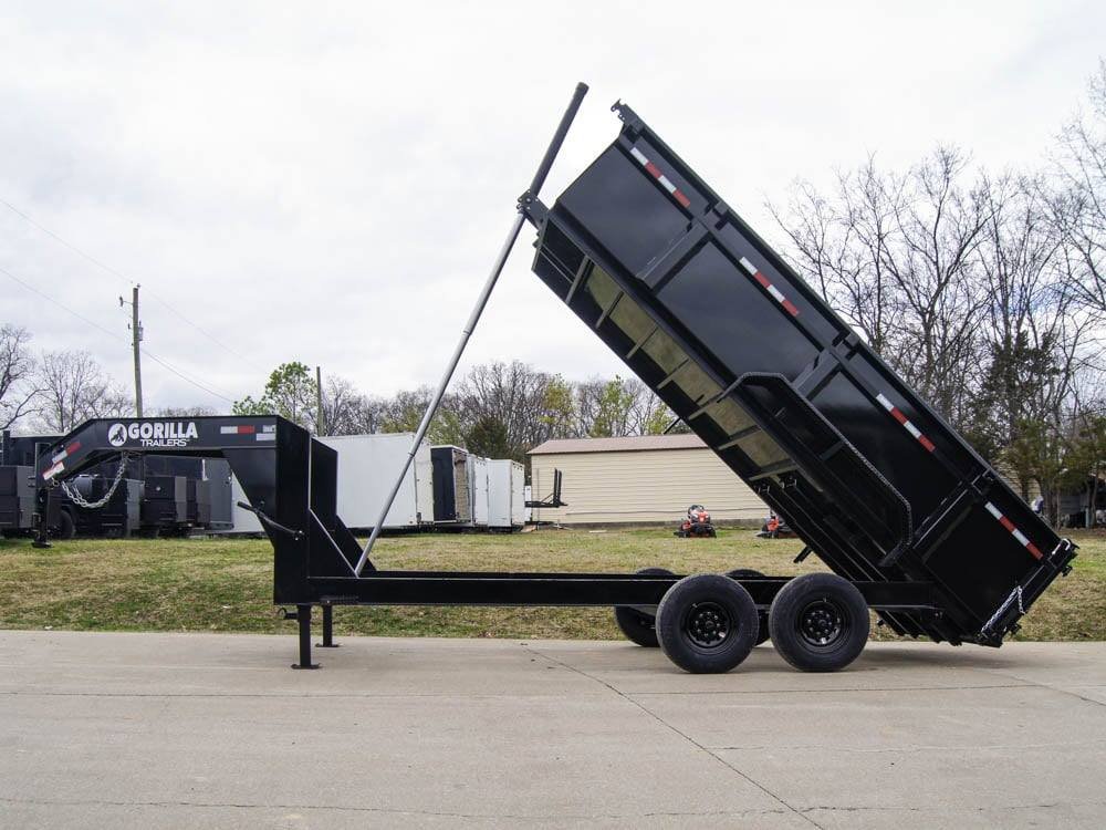 7x16 Gorilla Telescopic Gooseneck IBeam Dump Trailer 3ft Sides (2) 7K Axles image 23