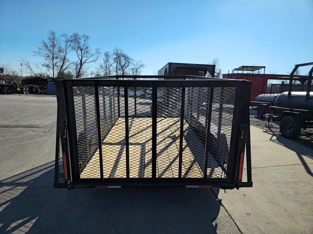 6.4' X 12' Straight Deck Tandem Utility Trailer 4ft Mesh Sides (2) 3,500lb Axles image 5