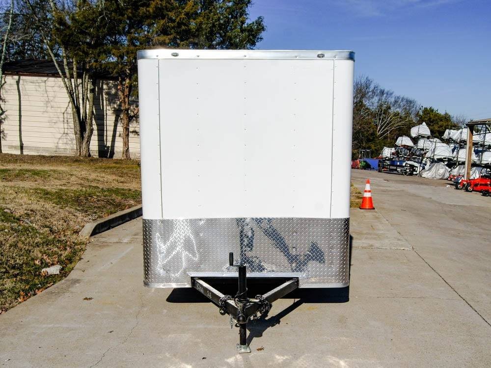 6x12 Flat Nose White Enclosed Trailer 3,500lb Axle image 1