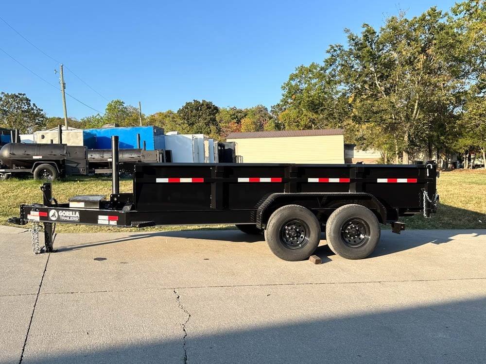 7x14 Gorilla Telescopic IBeam Dump Trailer with 2ft Sides (2) 7K Axles image 2