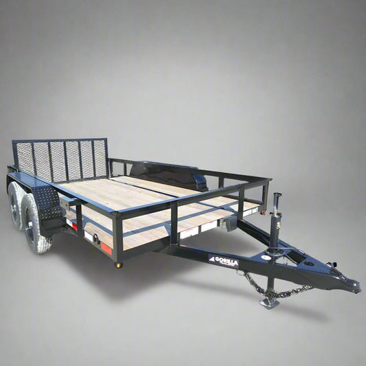 6'4" x 12 Double Axle Utility Trailer Powder Coated Dovetail (2) 3500lb Axles image 0