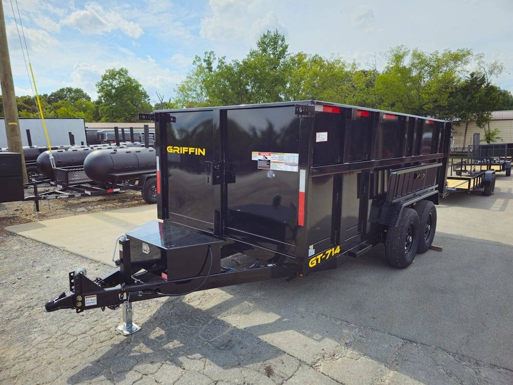 7x14 Hydraulic Dump Trailer with 4ft Sides (2) 7K Axles image 2