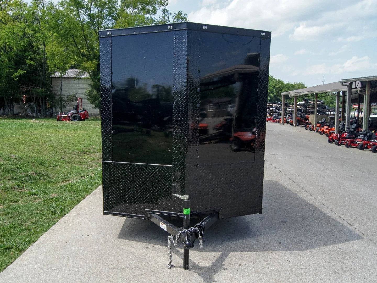 6x12 Enclosed Trailer Black V-Nose Blackout Package 3,500lb Axle Storage image 0