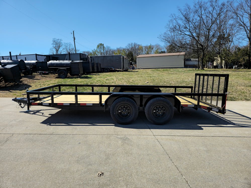 6'4" x 16 Utility Trailer Double Axle Dovetail With Gate Powder Coated (2) 3500lb Axles image 1
