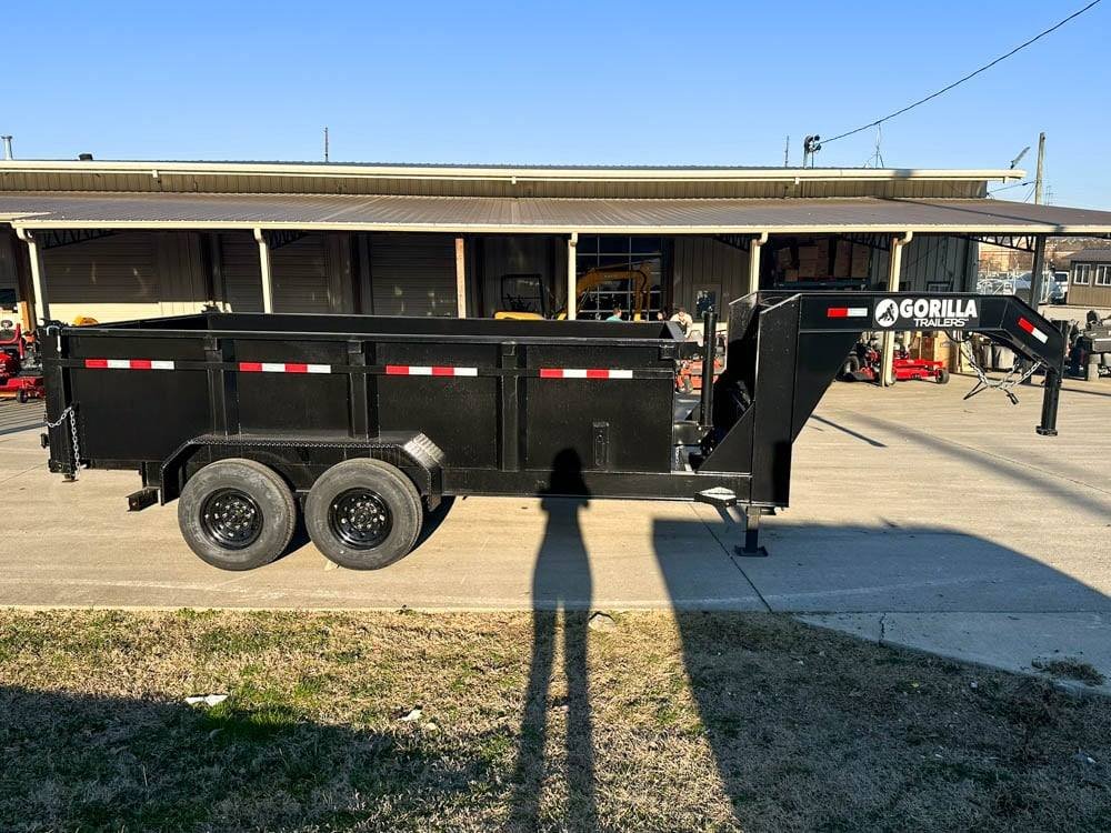 7x14 Gorilla Telescopic Gooseneck IBeam Dump Trailer 3ft Sides (2) 7K Axles image 6