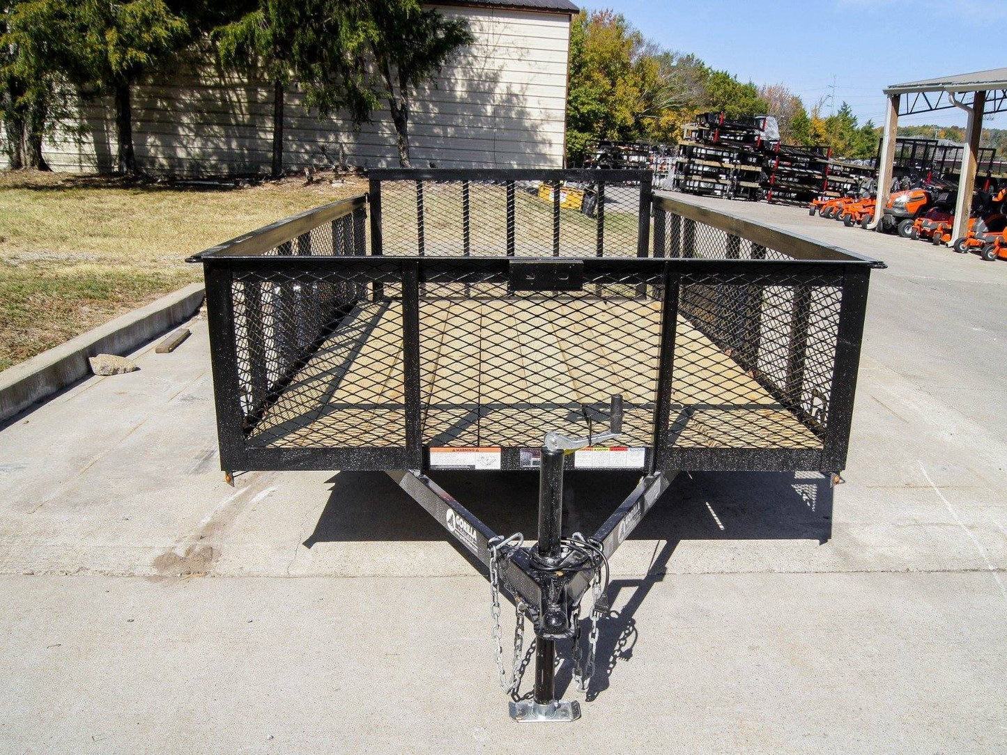 6.4x12 Dovetail Utility Trailer 2ft Mesh Side 3,500lb Axle image 1