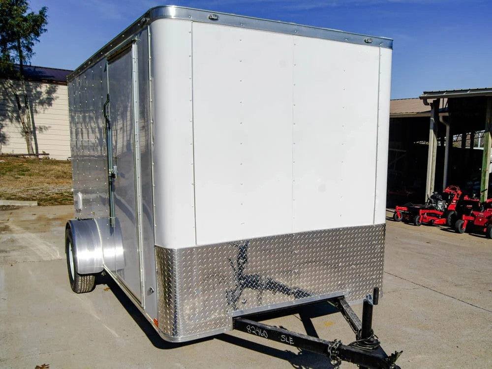 6x12 Flat Nose White Enclosed Trailer 3,500lb Axle image 8