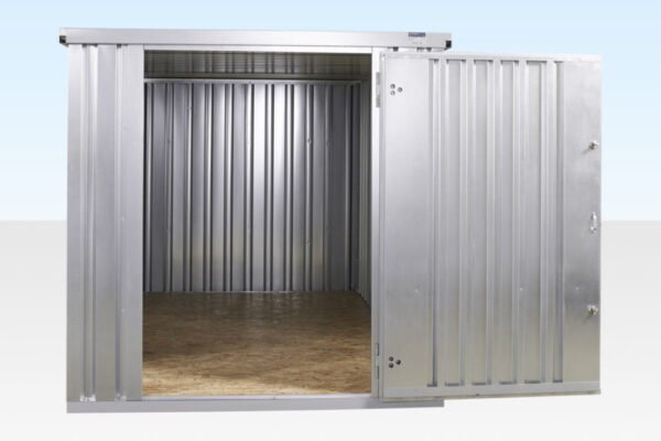 4M X 2.1M Flat Pack Container Store – Galvanised image 1