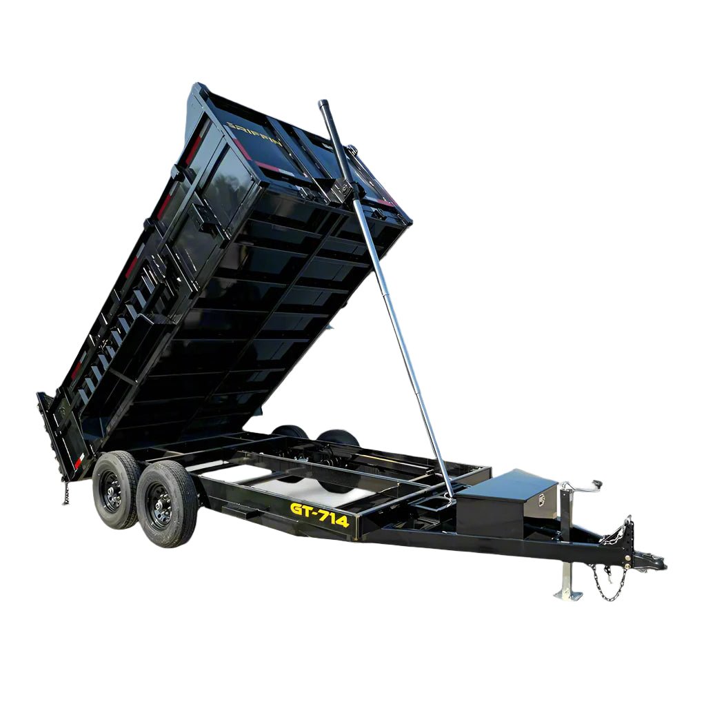 7x14 Telescopic Dump Trailer with 3ft Sides (2) 7K Axles image 0