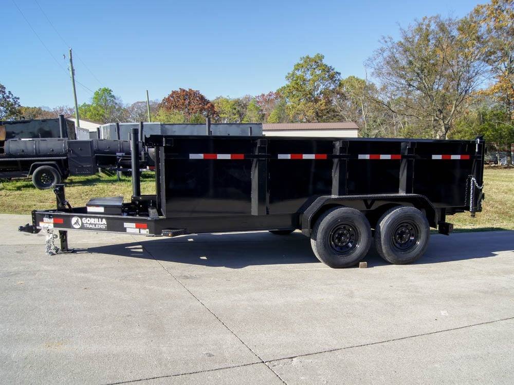 7x14 Gorilla Telescopic IBeam Dump Trailer with 3ft Sides (2) 7K Axles image 2