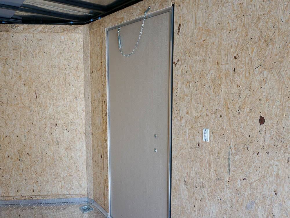 6' X 12' White Enclosed V-Nose Trailer with Diamond Plate Floor Storage image 19